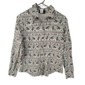 VTG Roughrider Men's Pearl Snap Button Up Shirt Tan  Cowyboy western Size XL